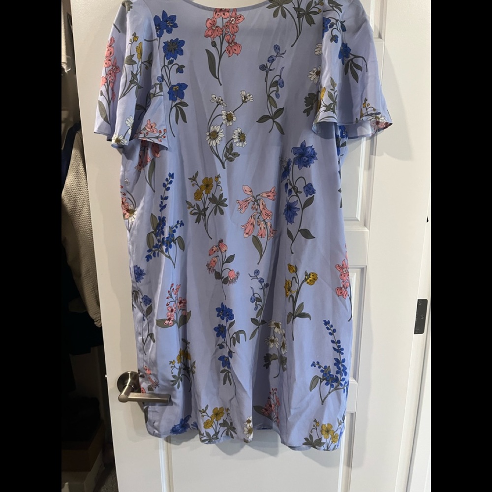 New J.Crew women silk floral dress with matching halter lining dress size large